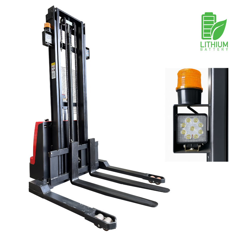 LITIO 2000 kg/ 3.5 metros Apilador Full Eléctrico Hombre Caminando Base Ancha Marca XIN LIFT